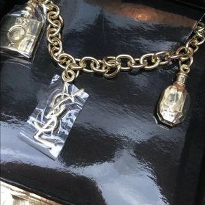 Yves Saint Laurent parfum charm bracelet YSL logo